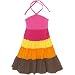 color-blocked halter dress