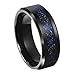 QUEENWISH 8mm Blue Black Celtic Dragon Tungsten Carbide Ring Wedding Band Size 10.5
