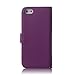 ArmyBee inc Apple iPhone 5 5S Bling Purple Crystal 3D Love Crown Premium PU Leather Flip Wallet Case With Card Holder Design for Girls (Color:Purple, Fits:Apple iPhone 5 And The New 5S(2013 Version), Package includes: 1 X ArmyBee(TM) Screen Protector)