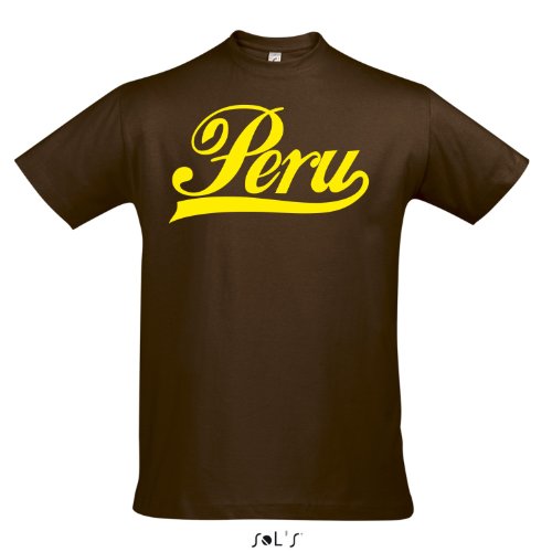 T-Shirt – Peru Oldschool Peru LÄNDERSHIRT EM / WM FAN Trikot S-XXL , Earth – gelb , M