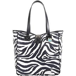 Dooney Bourke Zebra Travel Business Bag Tote XL Black Trim