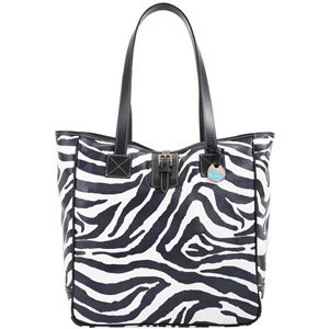 Dooney Bourke Zebra Travel Business Bag Tote XL Black Trim