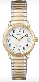 Timex #T2H381 Women's Two Tone Expansion Band Easy Reader Indiglo Watch