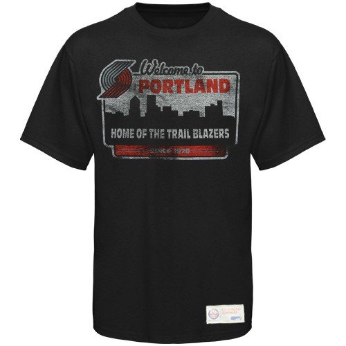 Cheap NBA Sportiqe-ESPN Portland Trail Blazers Black Billboard Distressed Premium T-shirt