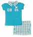 Search : Company 81 "Aqua Coral & W/Tan Plaid" Girls 2Pc Short Set