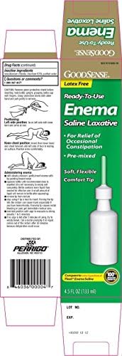 3 PACK GOODSENSE READY TO USE ENEMA SALINE LAXATIVE 4.5 OZ EACH *COMPARE TO THE ACTIVE INGREDIENTS IN FLEET ENEMA SALINE & SAVE*
