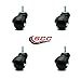 Service Caster Flat Black Hooded 2 Inch Swivel Ball Casters with 5/16 Threaded Stems - 300 lbs. Total Capacity - Set of 4