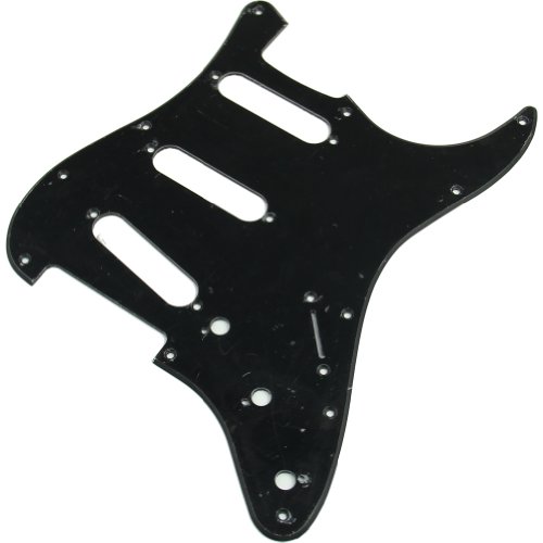 Estone New SSS PVC Black Pickguard Scratch Plate Strat Guitar For Fender Strat