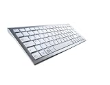 bazoo iBOARD FM schnurlose Funktastatur in kompaktem Design (Scherentasten, 2,4GHz, extra flach) weiß/silber