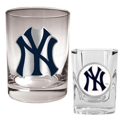 New York Yankees MLB Rocks Glass & Shot Glass Set