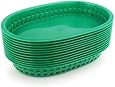 New Star 44027 Fast Food Baskets, 10.5 by 7-Inch, Green, Set of 12