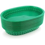 New Star 44027 Fast Food Baskets, 10.5 by 7-Inch, Green, Set of 12