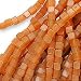 Red Orange Aventurine 4mm Cube Beads / 15.5 Inch Strand