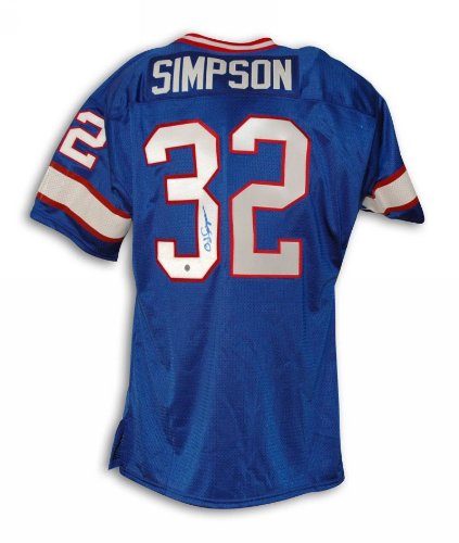 OJ Simpson Autographed Buffalo Bills Blue Throwback Jersey