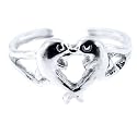 925 Sterling Silver Toe Ring Kissing Dolphins