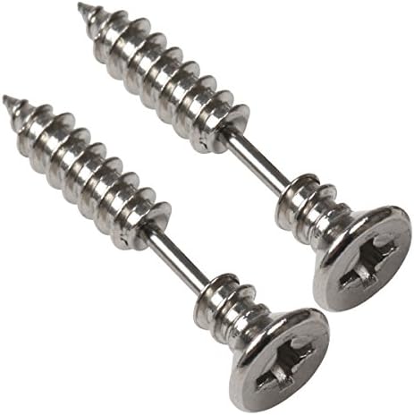 KUNYUHENGXIN-1 Pair Fashion Stylish Piercing 3D Cross Screws Ear Stud Earrings Lag spike Hip-Hip Earring Unisex for Women and Men (silver)