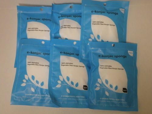 E-Sponge 100% Natural Vegetable Fiber Konjac Face Sponge for all Skin Types (Pack of 6)
