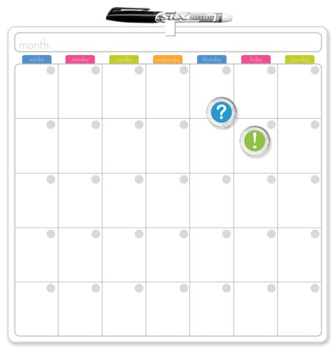 Board Dudes Unframed Magnetic Calendar, Magnetic Dry Erase Board, 14 x 14 Inches (13850UA-4)