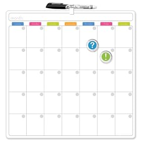 Board Dudes Unframed Magnetic Calendar, Magnetic Dry Erase Board, 14 x 14 Inches (13850UA-4)