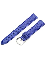 Hadley-Roma Womens LSL715RF 150 15-mm Blue Genuine Java Lizard Watch Strap