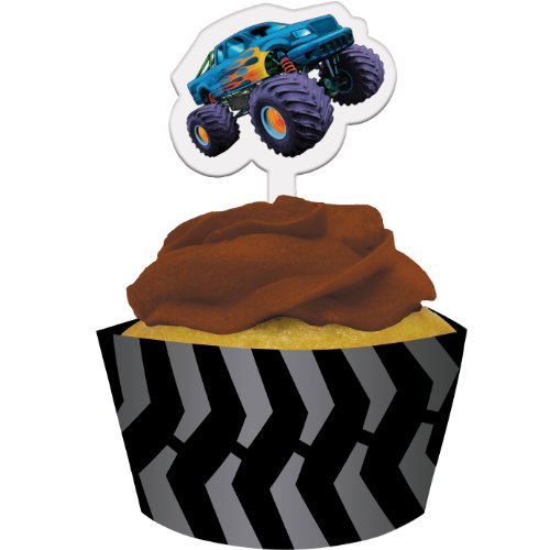 Mudslinger Monster Truck Cupcake Wrappers w/Picks 12 Pack