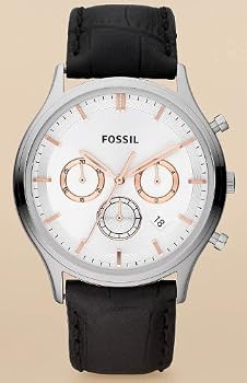 Fossil #FS4640 Men's Classic Retro Ansel Leather Band Chronograph Watch