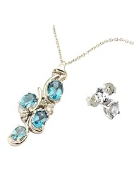 Beautiful Cascade Topaz Pendant & Earrings