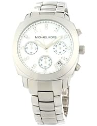 Michael Kors Womens MK5092 Silver Chronograph Glitz Hours Watch