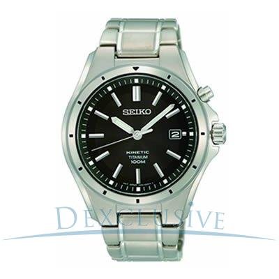 Titanium Kinetic Date Black Dial Link Bracelet