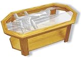 Oak Glass Top Coffee 15 high