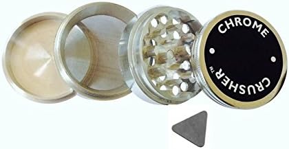 Four Piece Chrome Crusher 2 1/4 W Pollen Scraper
