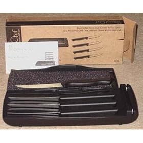 Pampered Chef Forged Steak Knife Set of 4 with Case