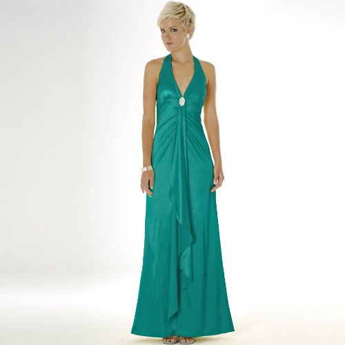 Satin Evening Dress - Bridal, Wedding, Party, Prom Dress, Formal Gown by Sean Collection (448) Emerald
