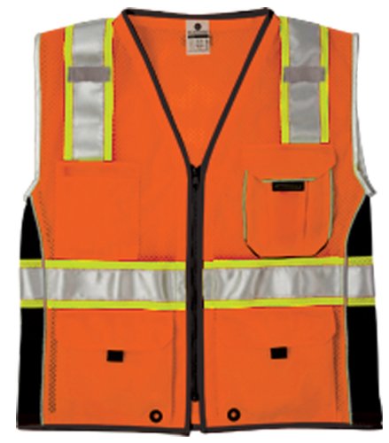 ML Kishigo 1514 Ultra-Cool Polyester Black Series Heavy Duty Vest, Large, Orange On Sale