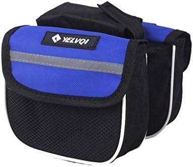 WantDo Ride WantDo Frame Front Basket Handlebar Cycling Bicycle Bag Double Side Bag with Strap PZ80(Blue Black)