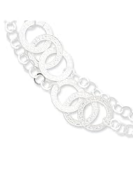 Sterling Silver Fancy Round Flat Rolo Chain - 18 Inch