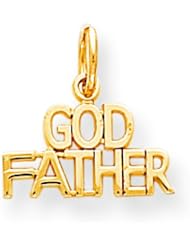 10K Yellow Gold Godfather Charm Religious Jewelry
