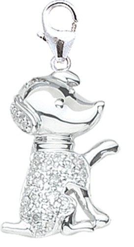 Childrens Toyshop  Jewelry : 14k Gold Diamond Puppy Charm (1/10 cttw)