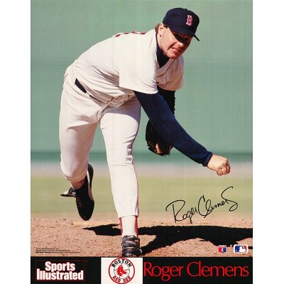 Boston Red Sox (Roger Clemens, Sports Illustrated) Sports Poster Print - 16x20 custom fit with RichAndFramous Black 16 inch Poster Hangers