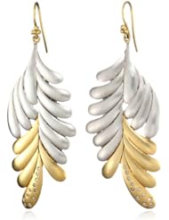 Lauren Harper Collection Mirage 18k Gold, Rhodium Plated Silver and Diamond Leaf Earrings