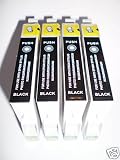 4 BLACK EPSON COMPATIBLE INK CARTRIDGES FOR EPSON PHOTO STYLUSS20, SX100, SX105, SX200, SX205, SX400, SX405, SX600FW, BX300F, S21, SX110, SX115, SX215, SX410, SX415, SX515W, SX209, SX405 WiFi,