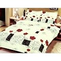 2 Teilige Microfaser Bettw�sche Nature Blume Rot Bettbezug 135x200, 1 x Kissenbezug 80x80cm