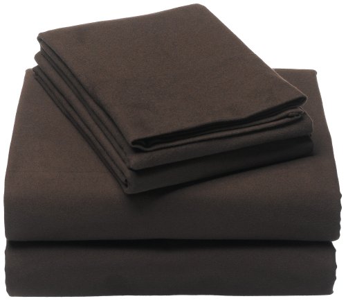 Pinzon 190-Gram Velvet Flannel Queen Sheet Set, Italian Roast