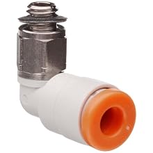 SMC KJL PBT One-Touch Tube Fitting, 90 Degree Elbow, Tube OD x UNF Male