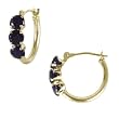 FOJO's 14K Gold Lab Created Sapphire Hoop Earrings