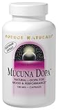 Source Naturals - Mucuna Dopa 100 mg - 120 Capsules Source Naturals Mucuna Dopa contains natural L-Dopa for mood & performance. Mucuna Dopa uses a potent extract of the Mucuna pruriens seed which assists in brain function, libido, and supporting muscle growth. Mucuna pruriens contains high concentrations of l-Dopa, a neurotransmitter that prompts a positive mental state of action and assertiveness. Source Naturals Mucuna Dopa comes in 100 mg vegetarian capsules. The Magic Bean The plant, Mucuna