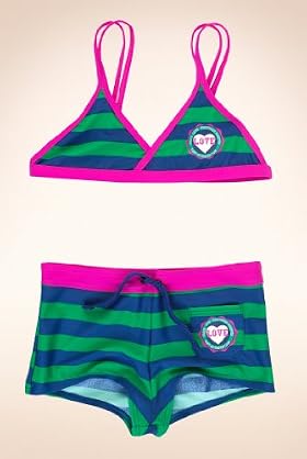 Thin Straps Love Striped Bikini