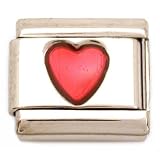 Enamel Heart Italian Charm Stainless Steel 9mm