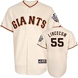 Tim Lincecum Youth Jersey: San Francisco Giants #55 Home Youth Replica Jersey with 2010 World Series Patch