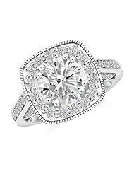 Round White Moissanite Halo Engagement Ring